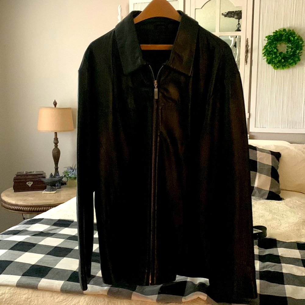 XXL Black Leather Jacket